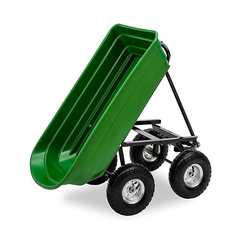 75 Litre Large Garden Cart Heavy Duty 4 Wheel Trolley Dump Wheelbarrow Tipping Truck Trailer-TC2145