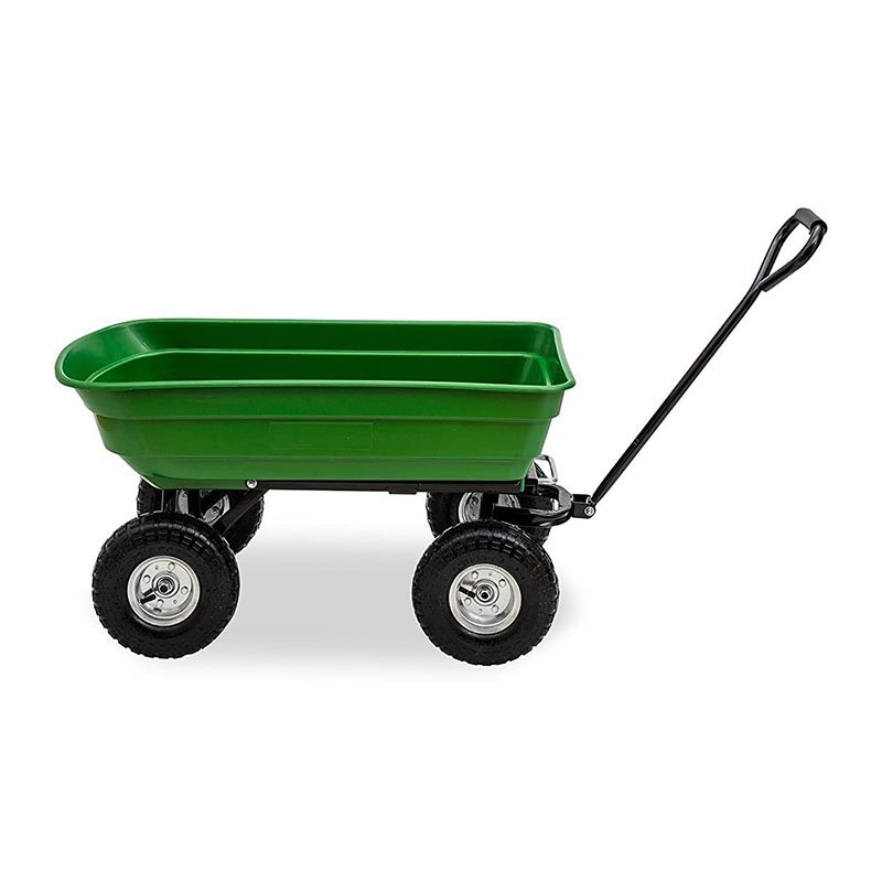 75 Litre Large Garden Cart Heavy Duty 4 Wheel Trolley Dump Wheelbarrow Tipping Truck Trailer-TC2145