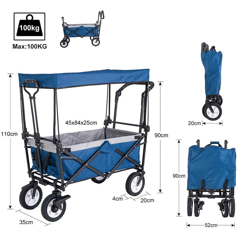  Collapsible Garden Cart with Removable Canopy FW-002H