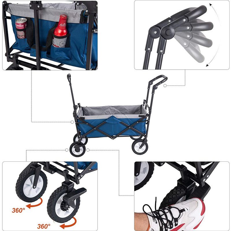  Collapsible Garden Cart with Removable Canopy FW-002H
